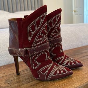 Isabel Marant western low leather booties.